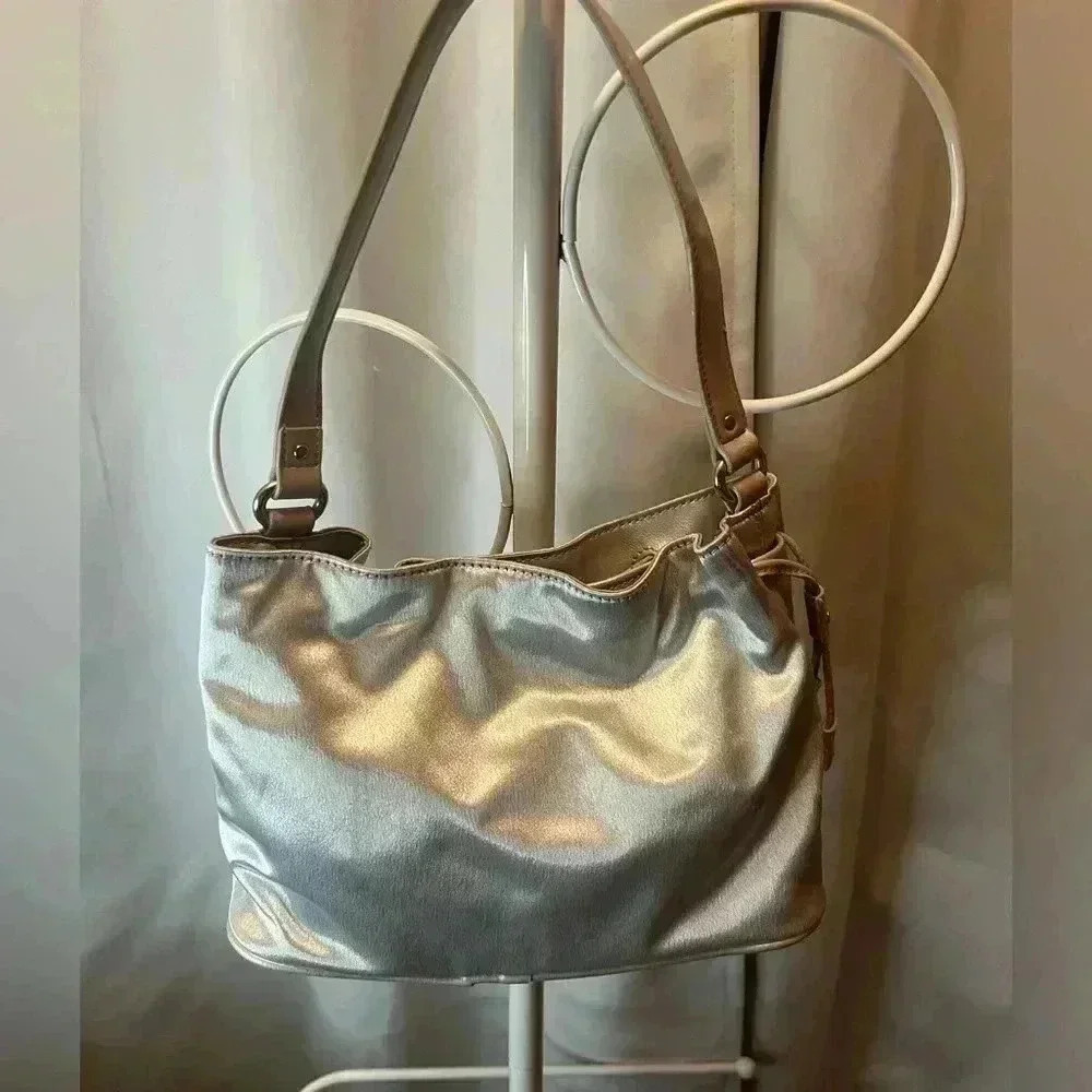Liz Claiborne Satin Silver White shoulder bag